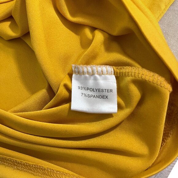 Dainty Jewells women's blouse L golden yellow ruffle sleeve layering top - Picture 4 of 6